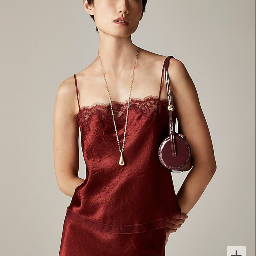 J Crew Satin Lace Tank & Skirt Set